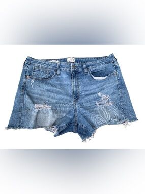Universal Thread Distressed Light Blue High-Rise Jean Shorts